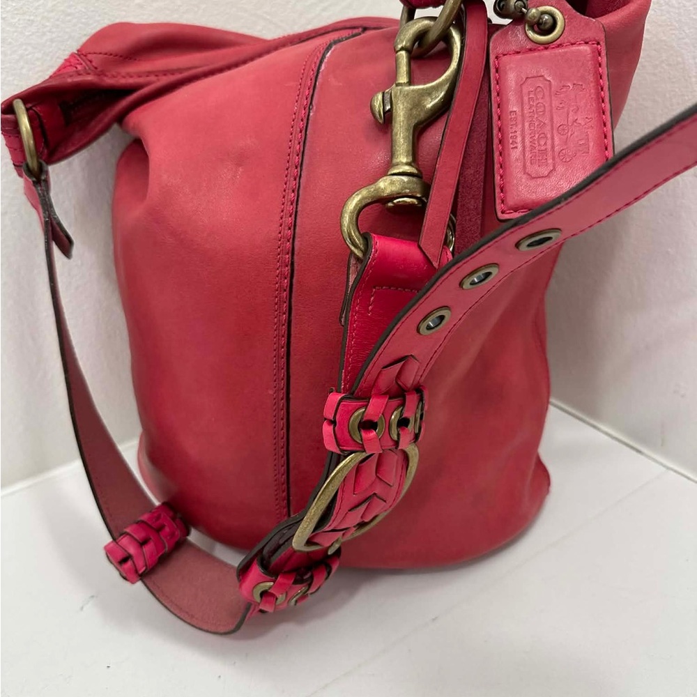 Coach Pink Tattersall Shoulder Bag 11423